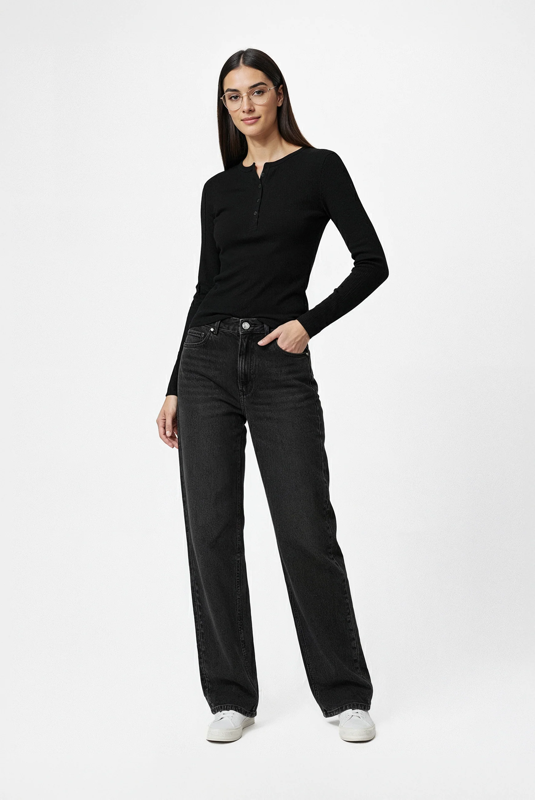 Long Sleeve Henley Top - Image 2