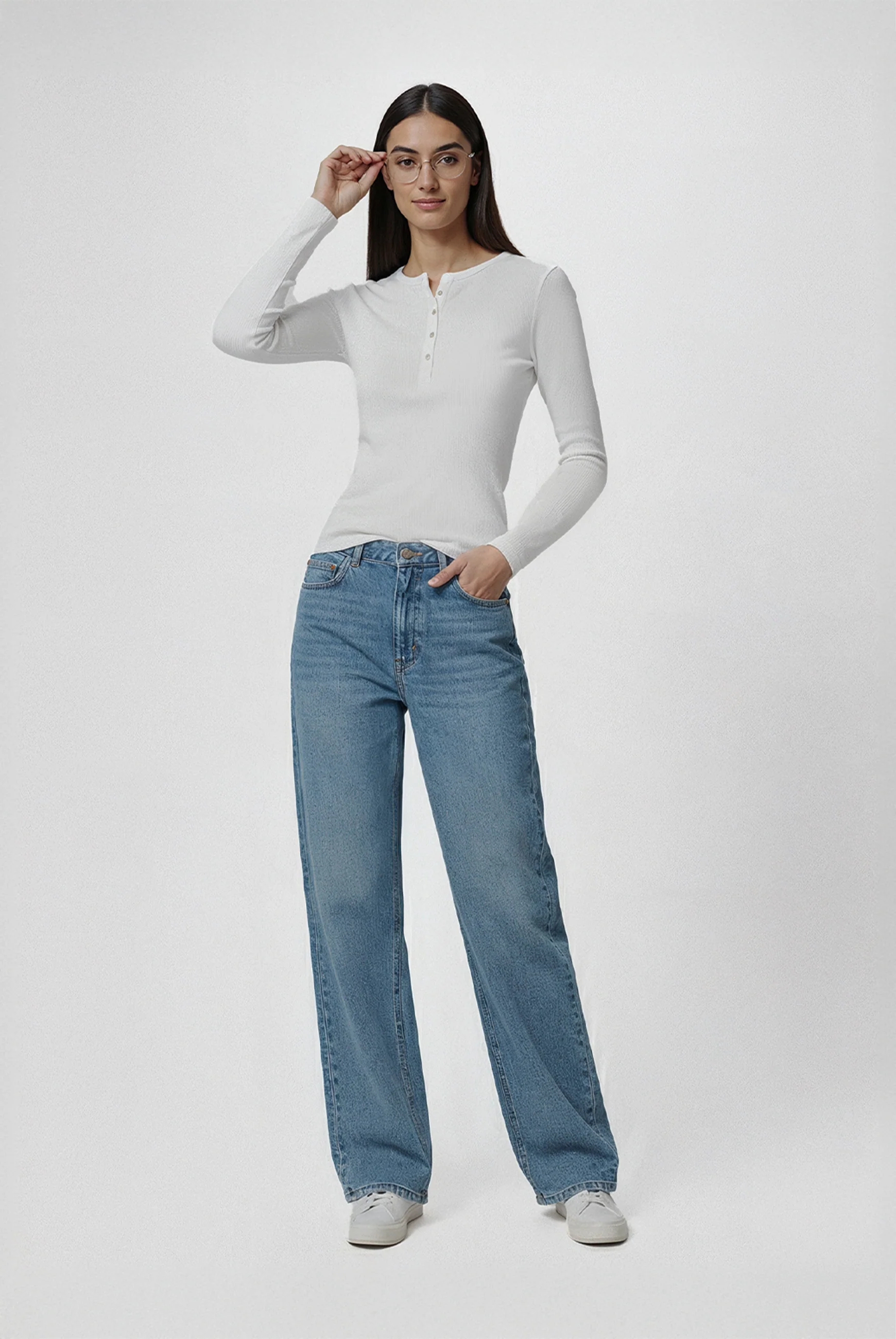 Long Sleeve Henley Top - Image 3