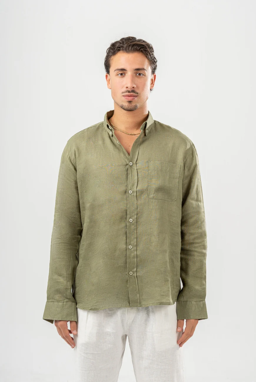 Sleeved Pure Linen Shirts - Image 10