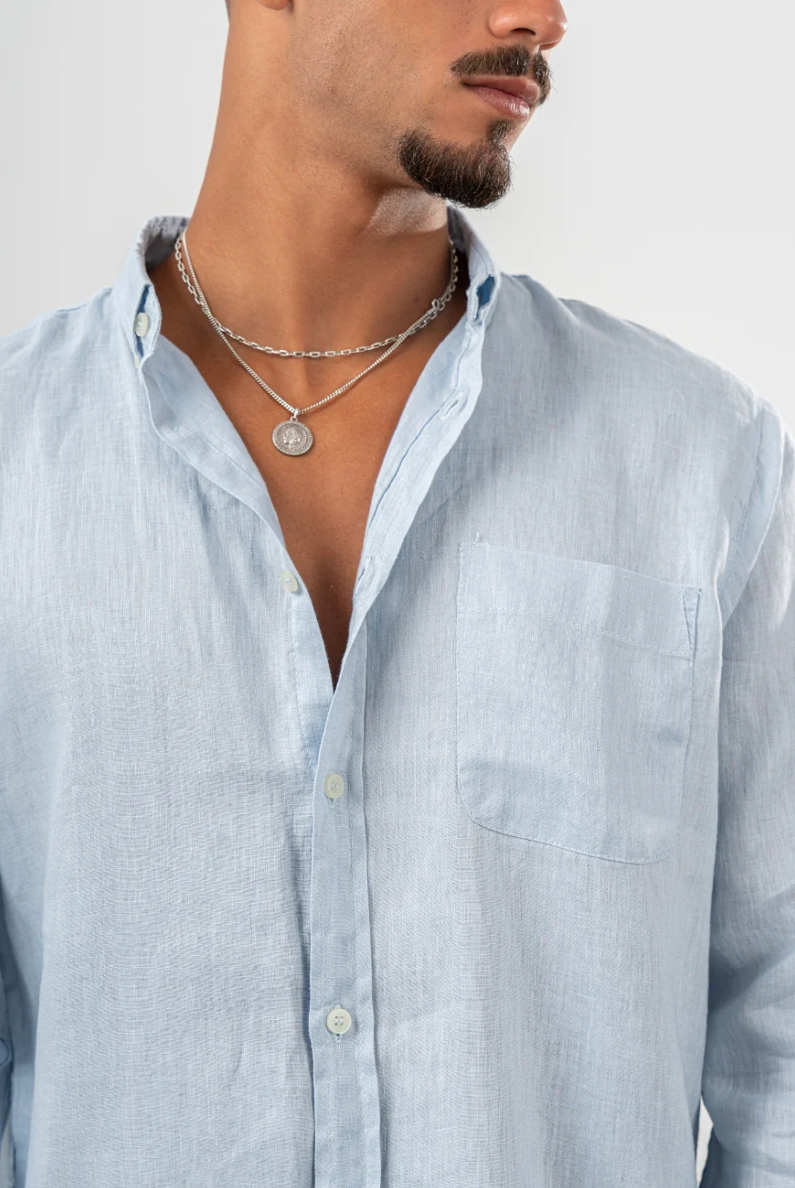 Sleeved Pure Linen Shirts - Image 3