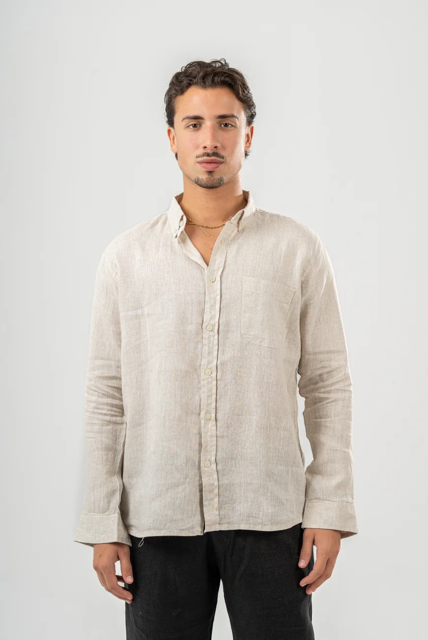 Sleeved Pure Linen Shirts - Image 4