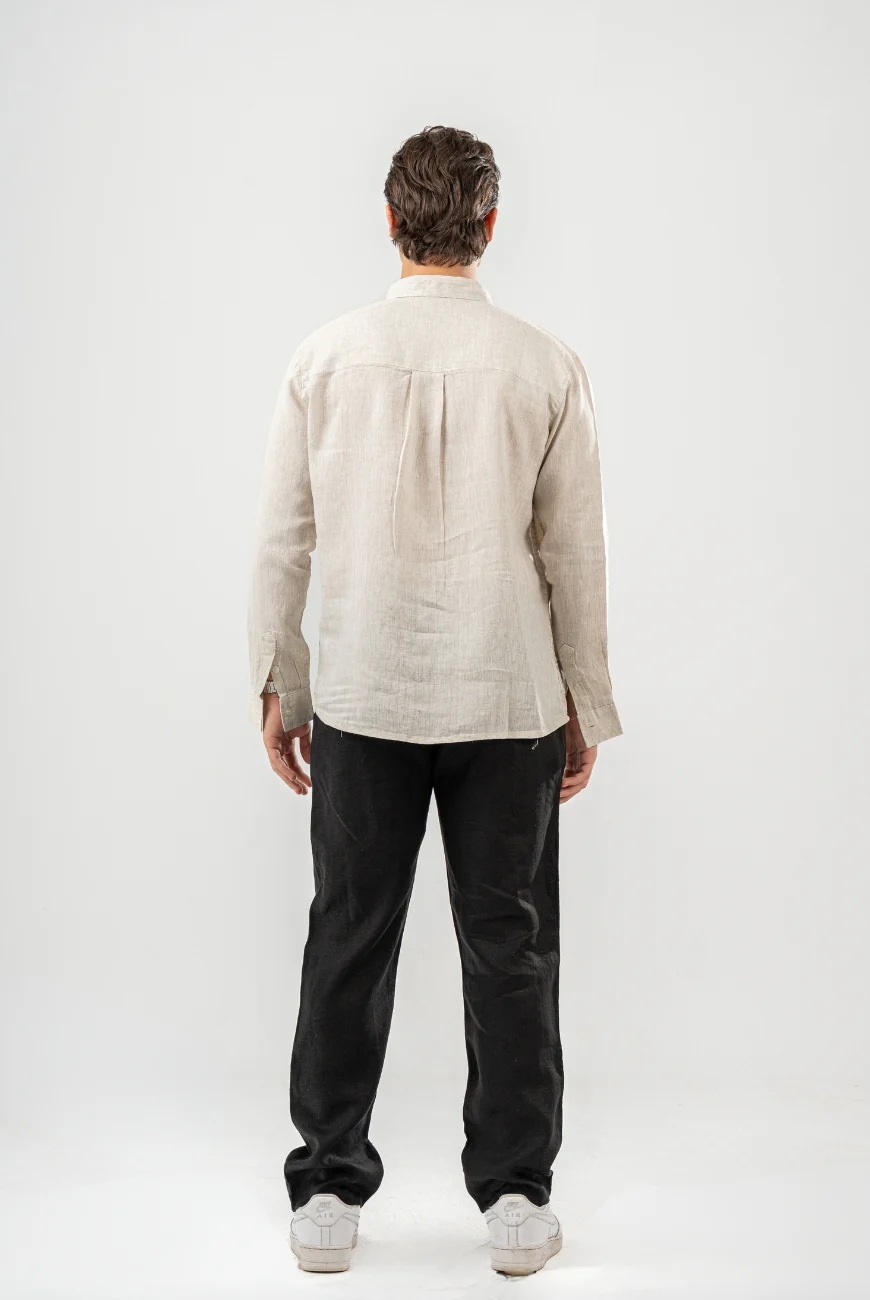 Sleeved Pure Linen Shirts - Image 5