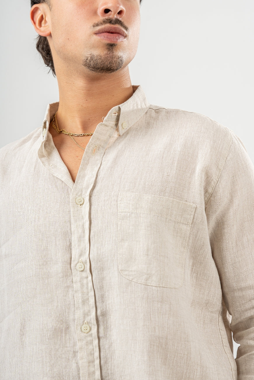Sleeved Pure Linen Shirts - Image 6