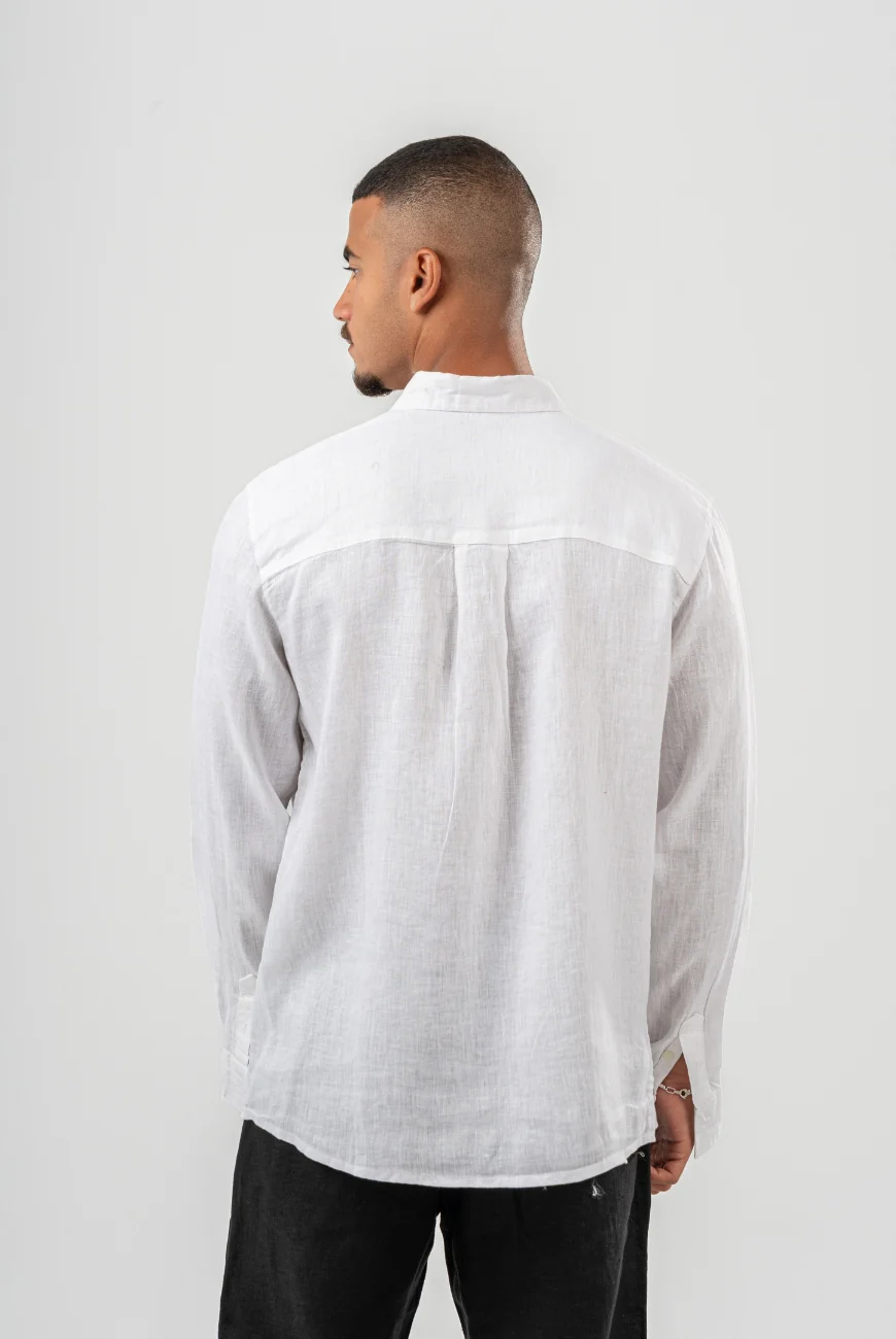 Sleeved Pure Linen Shirts - Image 8