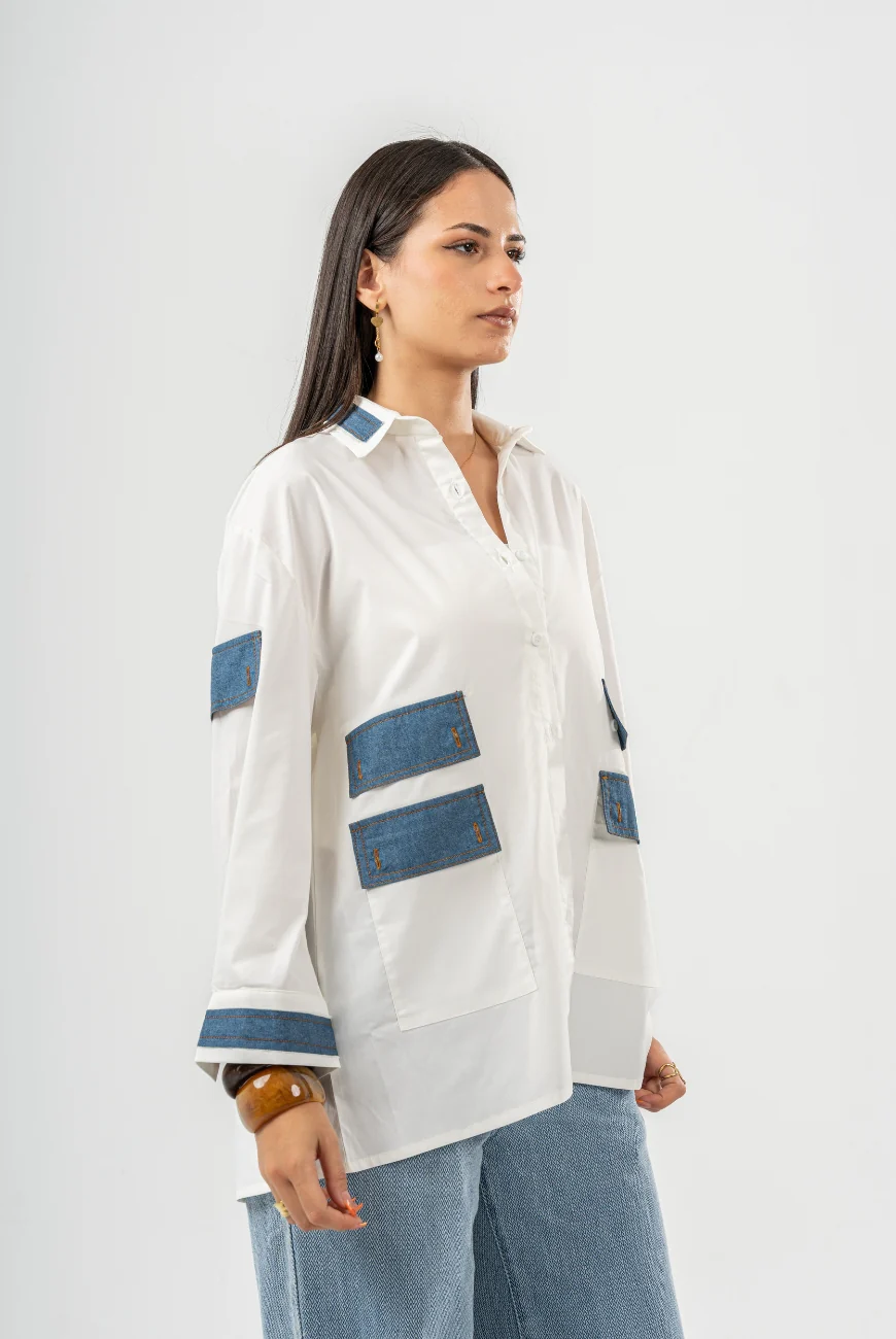 PoplinXdenim Shirt - Image 5