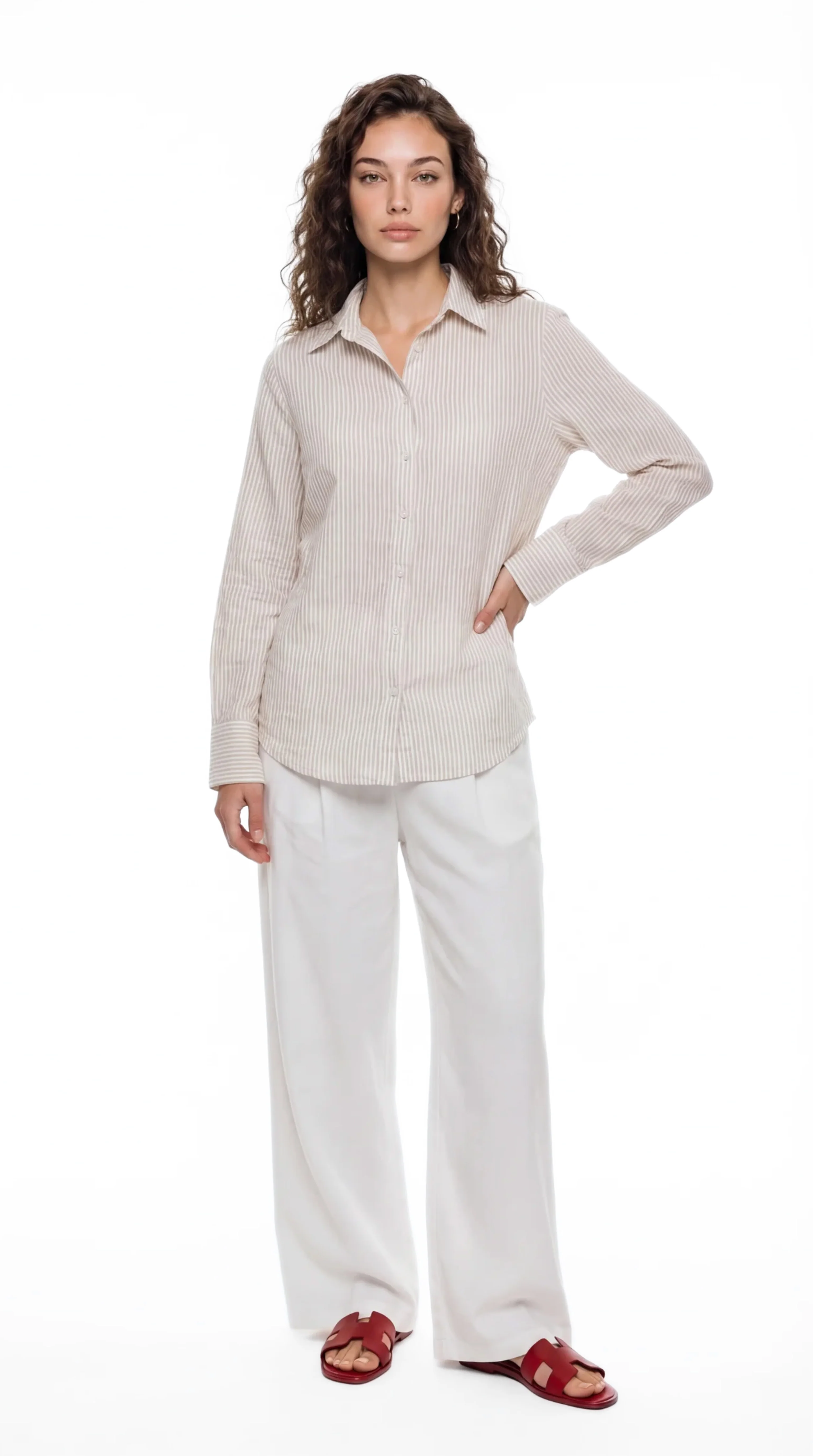 Women’s Striped Linen Shirt - Image 3
