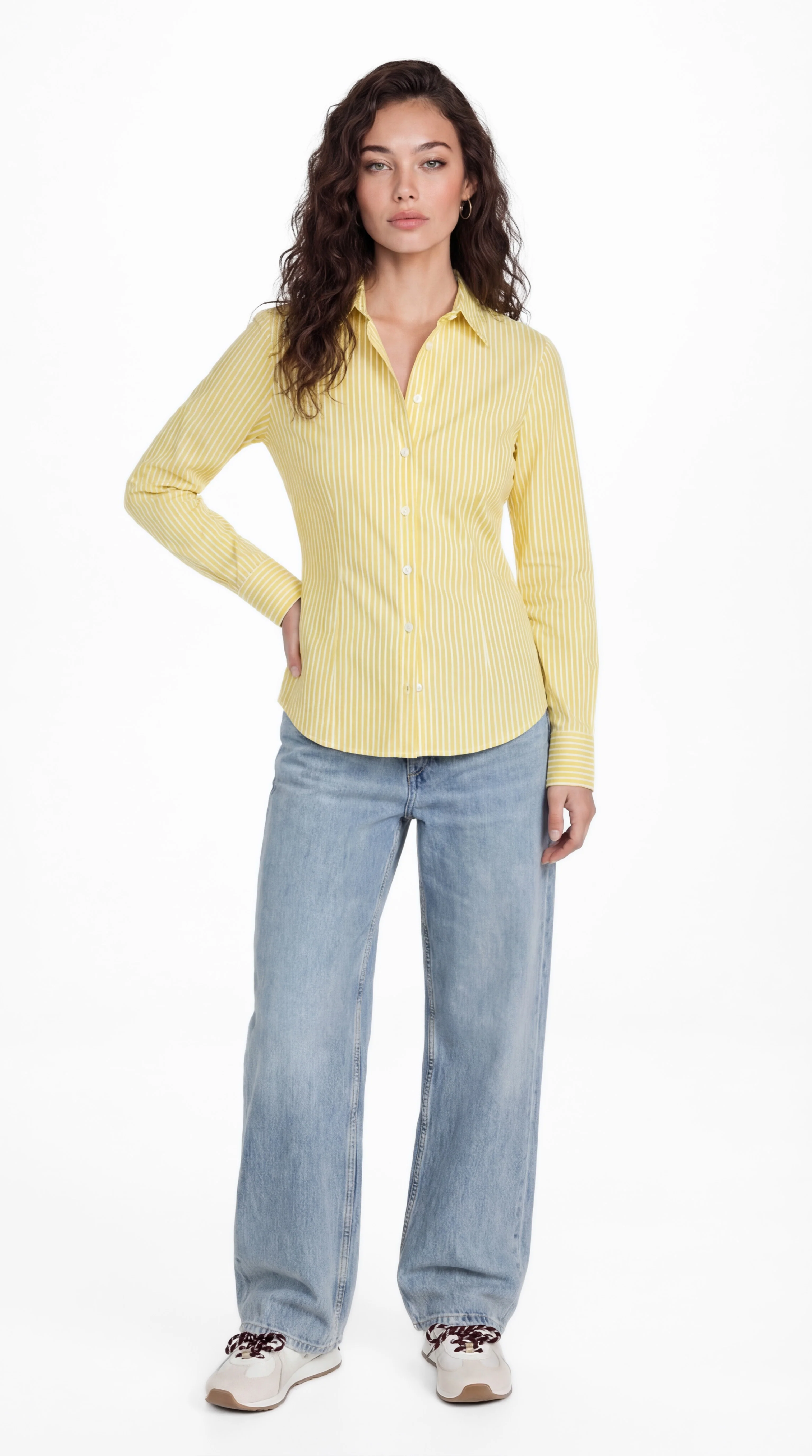 Tailored Striped Cropped Shirt - Image 4